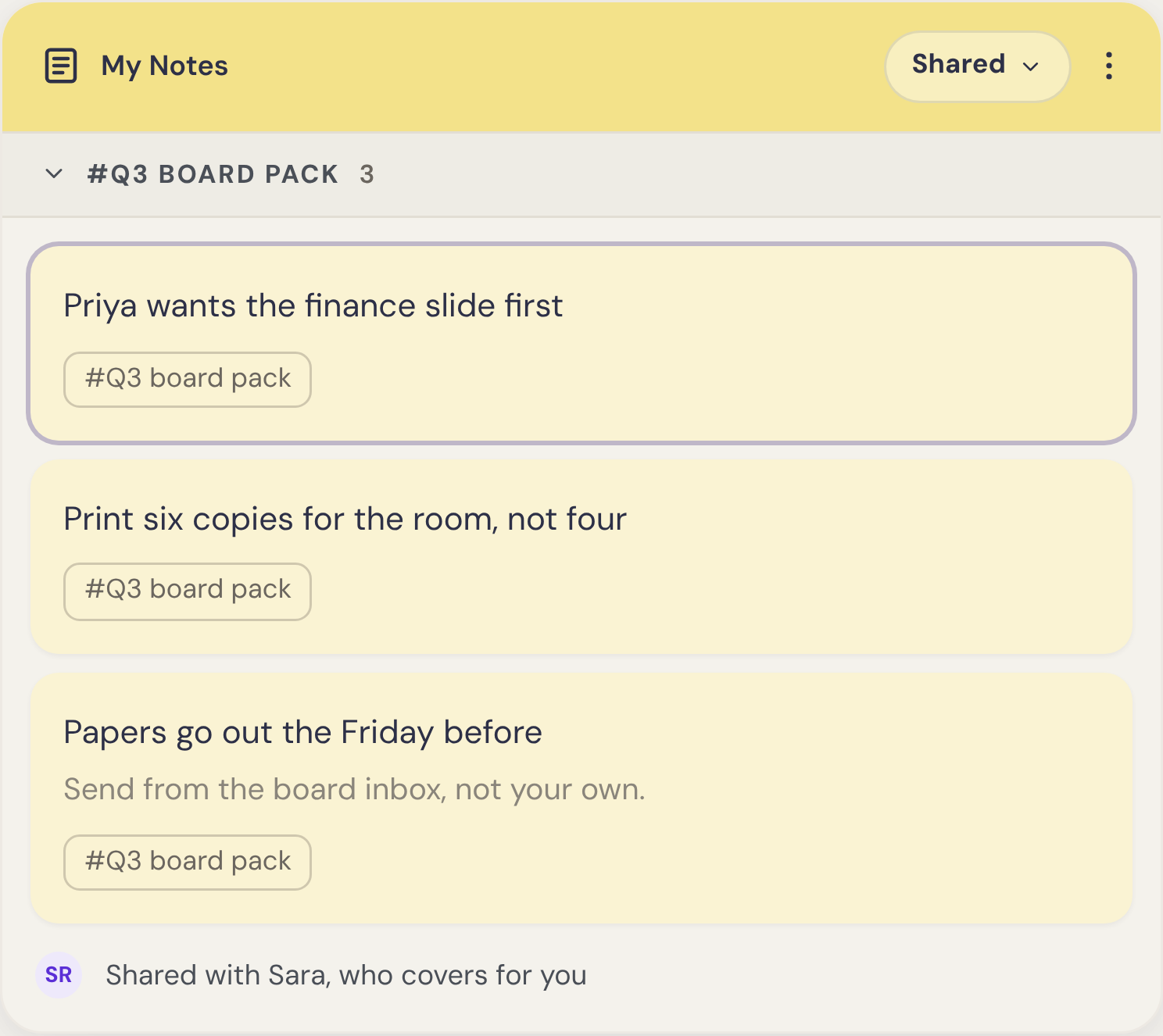 Humble notes grouped under one tag